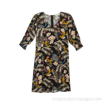 Women's V Neck Short Sleeve Mini dress